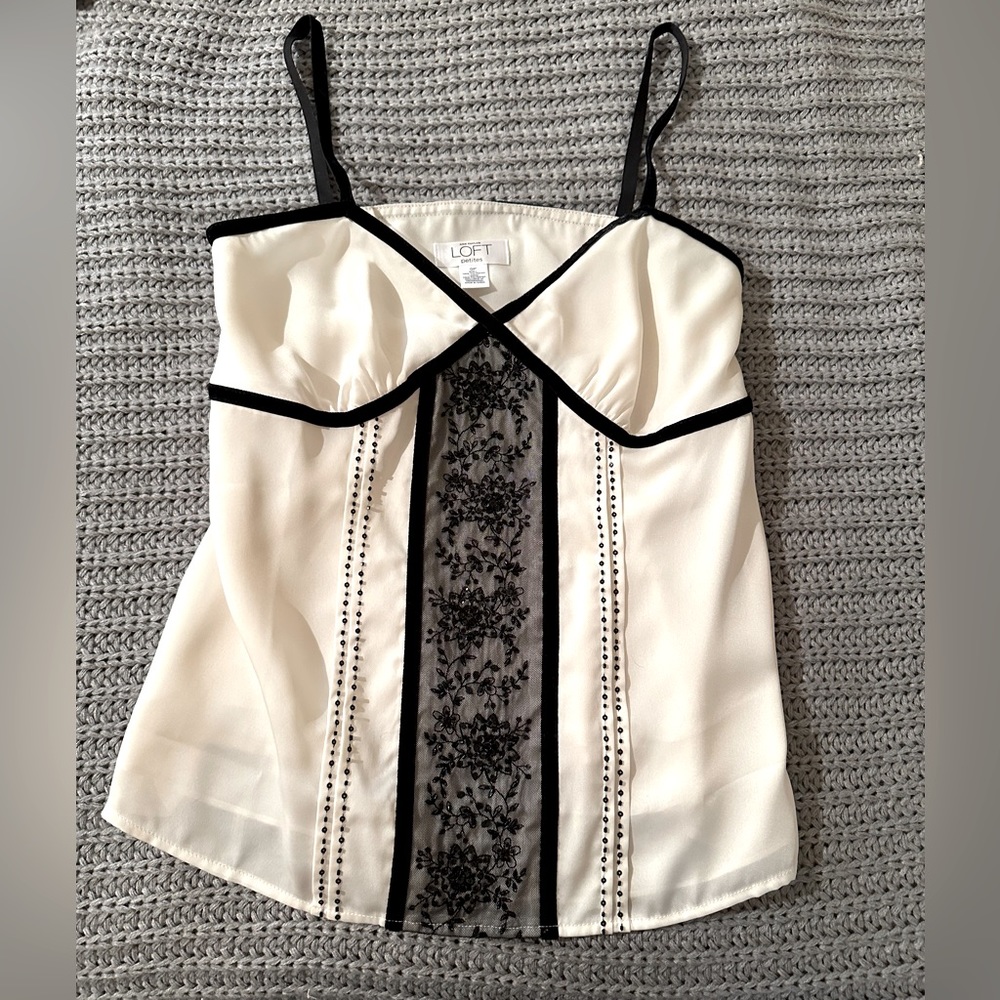 Loft classic black & cream cami